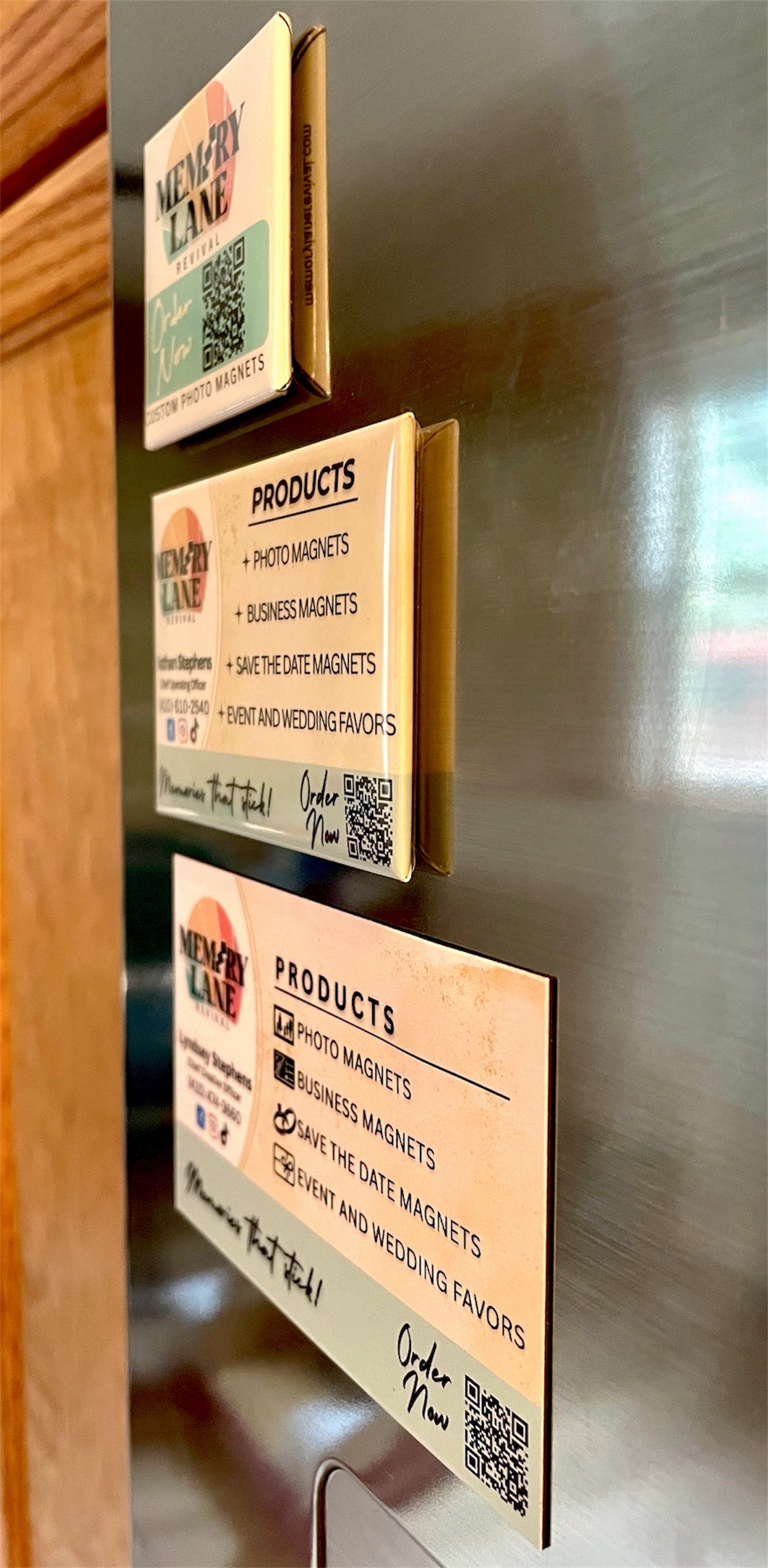 Side profile of custom business magnets 